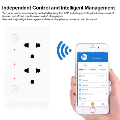 Glomarket Wifi Tuya Zigbee-Buchse, weißer Dual-USB-Super-Ladeanschluss