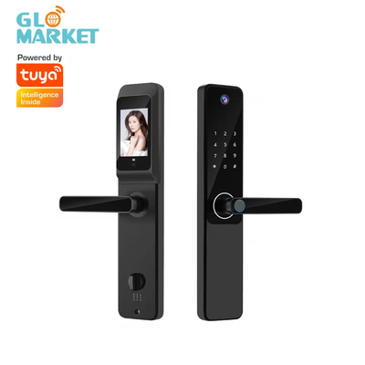 Tuya APP Fernbedienung Smart Door Lock Indoor HD Bildschirm Weitwinkelkamera mit Türglocke