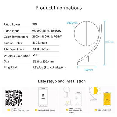 Gloamrket Smart LED Glühbirne Tuya Wifi 12W RGBW dimmbare Tischlampe