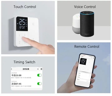 Glomarket Smart Tuya Wifi Button Wandschalter Fernbedienung/Stimme Alexa/Timer Steuerung mit LCD-Bildschirm Temperatur und Luftfeuchtigkeit