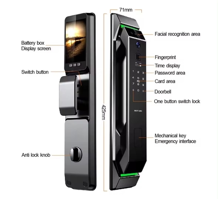 Glomarket 3D Gesichtserkennung Fingerabdruck Tuya Wifi Digital Smart Lock