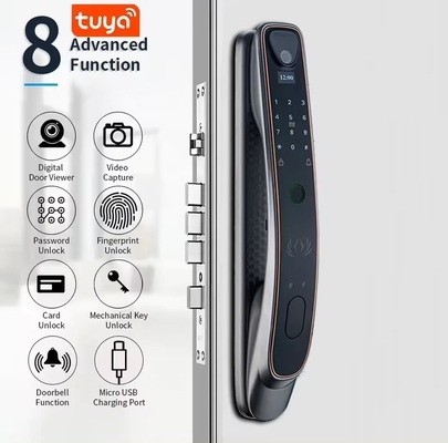 Tuya Gesichtserkennung Intelligentes Türschloss WLAN/Zigbee-Fingerabdruck/Fingerabdrüse optionale Katzen-Augen-Erfassung