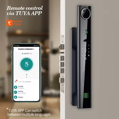 Glomarket Tuya Smart 3D Gesichtserkennung Automatisches Schloss Katzen-Auge Biometrischer Fingerabdruck Digitales Passwort Türschloss