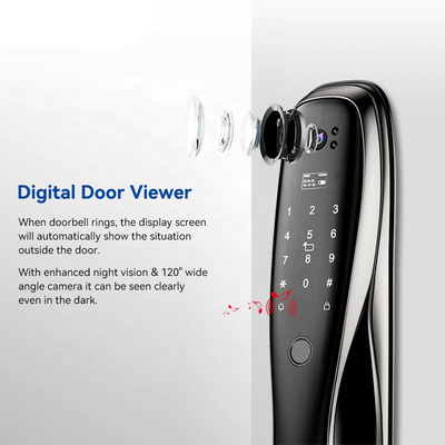 Glomarket 3D-Gesicht WIFI-Smart Voll automatisches Smart Lock Fingerabdruck APP Karte Schlüssel entsperren Intelligentes Türschloss mit Kamera