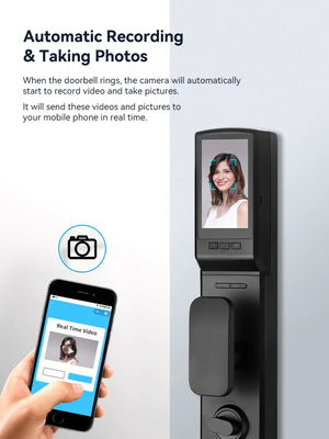 Glomarket 3D-Gesicht WIFI-Smart Voll automatisches Smart Lock Fingerabdruck APP Karte Schlüssel entsperren Intelligentes Türschloss mit Kamera