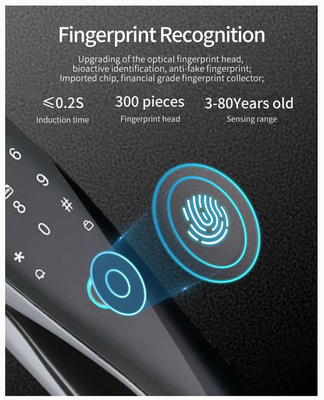 Glomarket 3D-Gesicht WIFI-Smart Voll automatisches Smart Lock Fingerabdruck APP Karte Schlüssel entsperren Intelligentes Türschloss mit Kamera