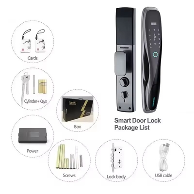 Glomarket 3D-Gesicht WIFI-Smart Voll automatisches Smart Lock Fingerabdruck APP Karte Schlüssel entsperren Intelligentes Türschloss mit Kamera