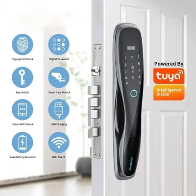 Glomarket 3D-Gesicht WIFI-Smart Voll automatisches Smart Lock Fingerabdruck APP Karte Schlüssel entsperren Intelligentes Türschloss mit Kamera