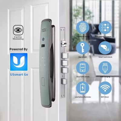 Glomarket Smart Tuya Wifi Türschloss Automatischer Alarm Fingerabdruck Smart APP Schlüssel Digitales Passwort Sicherheit Automatisches Schloss
