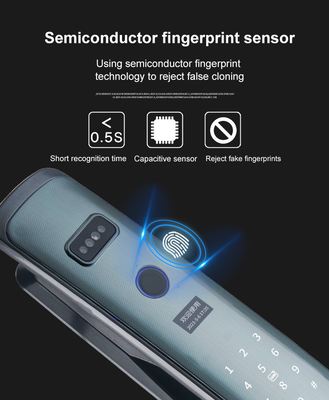 Glomarket Smart Tuya Wifi Türschloss Automatischer Alarm Fingerabdruck Smart APP Schlüssel Digitales Passwort Sicherheit Automatisches Schloss