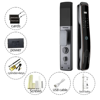 Glomarket Vollautomatisches Tuya Wifi Smart Door Lock Mobiltelefon Steuerung Fingerprint Digitales Passwort Smart Lock mit Kamera