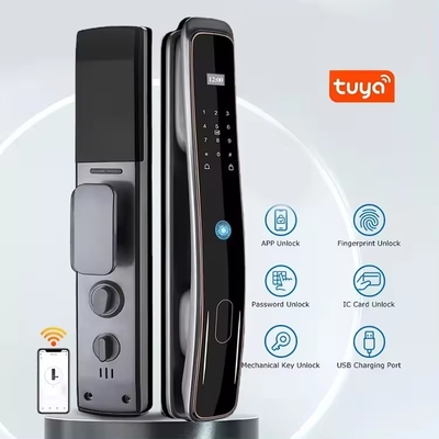 Glomarket Vollautomatisches Tuya Wifi Smart Door Lock Mobiltelefon Steuerung Fingerprint Digitales Passwort Smart Lock mit Kamera