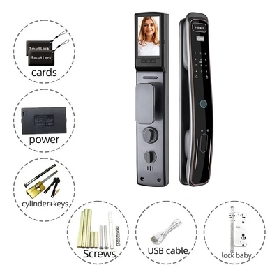 Glomarket Vollautomatisches Tuya Wifi Smart Door Lock Mobiltelefon Steuerung Fingerprint Digitales Passwort Smart Lock mit Kamera