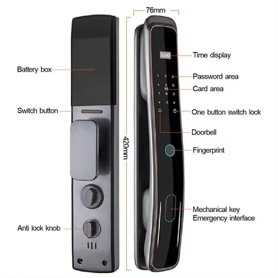 Glomarket Vollautomatisches Tuya Wifi Smart Door Lock Mobiltelefon Steuerung Fingerprint Digitales Passwort Smart Lock mit Kamera