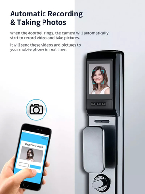 Glomarket Wireless Biometrische Fingerabdruckschutz vollautomatisches Smart Lock Digital Passwort Karte Schlüsselverschluss mit Kamera