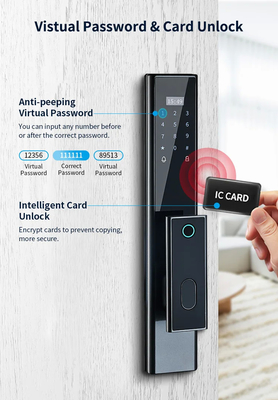 Glomarket Wireless Biometrische Fingerabdruckschutz vollautomatisches Smart Lock Digital Passwort Karte Schlüsselverschluss mit Kamera