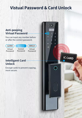 Glomarket Wireless Biometrische Fingerabdruckschutz vollautomatisches Smart Lock Digital Passwort Karte Schlüsselverschluss mit Kamera