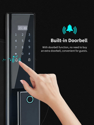Glomarket Wireless Biometrische Fingerabdruckschutz vollautomatisches Smart Lock Digital Passwort Karte Schlüsselverschluss mit Kamera