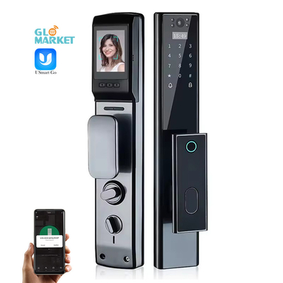 Glomarket Wireless Biometrische Fingerabdruckschutz vollautomatisches Smart Lock Digital Passwort Karte Schlüsselverschluss mit Kamera