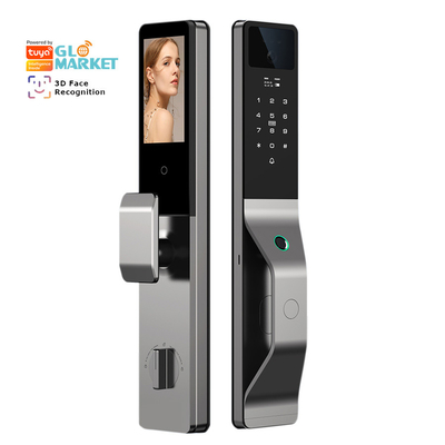 Glomarket Aluminiumlegierung Automatisches Tuya Smart Door Lock 3D Gesichtserkennung Video Intercom Digitales Fingerabdruckschloss