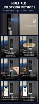 Glomarket Aluminiumlegierung Automatisches Tuya Smart Door Lock 3D Gesichtserkennung Video Intercom Digitales Fingerabdruckschloss