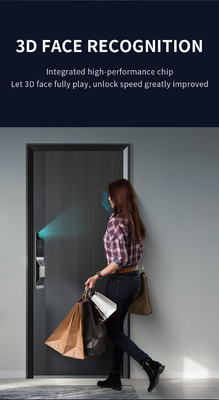Glomarket Aluminiumlegierung Automatisches Tuya Smart Door Lock 3D Gesichtserkennung Video Intercom Digitales Fingerabdruckschloss