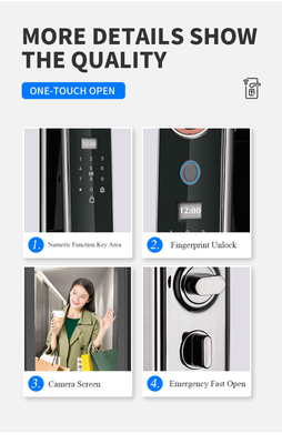 Glomarket Werkspreis Wifi App Smart Door Lock mit Gesichtserkennung Biometrischer Fingerabdruck Cerradura Unterstützung Intercom Funktion