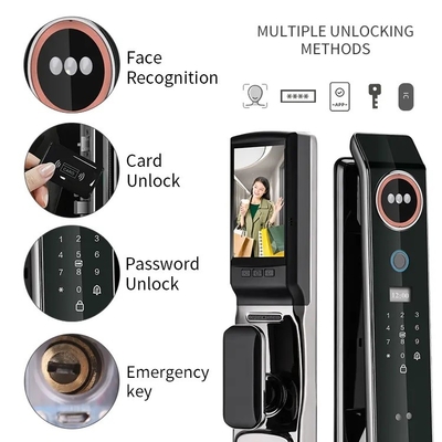 Glomarket Werkspreis Wifi App Smart Door Lock mit Gesichtserkennung Biometrischer Fingerabdruck Cerradura Unterstützung Intercom Funktion