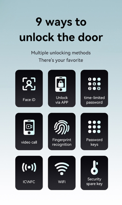Glomarket Tuya Wifi Smart Lock Aluminium Holztür Gesichtserkennung Palmprint Biometrischer Fingerabdruck Digitaler Smart Lock