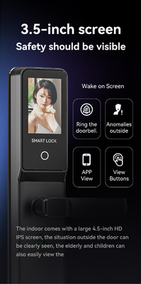Glomarket Tuya Wifi Smart Lock Aluminium Holztür Gesichtserkennung Palmprint Biometrischer Fingerabdruck Digitaler Smart Lock