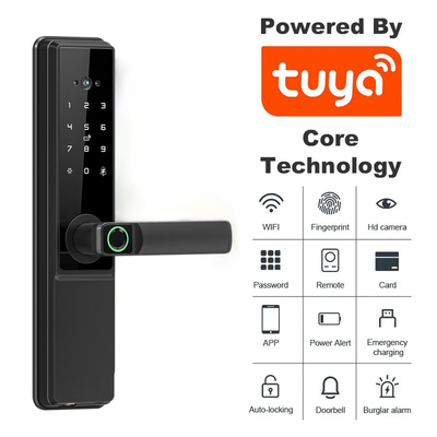 Glomarket Tuya Wifi Smart Door Lock mit Cat Eye Digital Lock Elektronische Fingerabdrücke Tür Smart Home