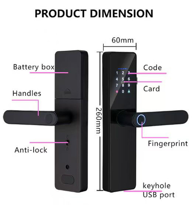 Glomarket Smart Cerradura Fechadura Digital Tuya Ttlock Schloss RFID Karte Passwort Fingerabdruck Smart Türschloss