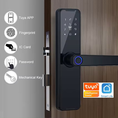 Glomarket Wifi Tuya Smart Door Lock Aluminium Fingerabdruck Passwort Karte Schlüssel Entsperren Biometrisches digitales Smart Lock