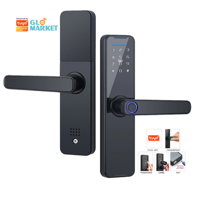 Glomarket Wifi Tuya Smart Door Lock Aluminium Fingerabdruck Passwort Karte Schlüssel Entsperren Biometrisches digitales Smart Lock