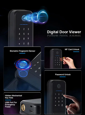 Glomarket Wifi Biometrische elektronische Tuya App Remote Smart Lock Smart Fingerabdruck Türschloss mit Cat Eye