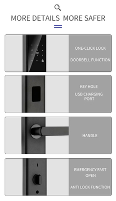 Glomarket Tuya Smart WiFi Digital Door Lock Code RFID IC-Karte Smartphone App Freischalten Biometrische Fingerabdrücke Smart Lock