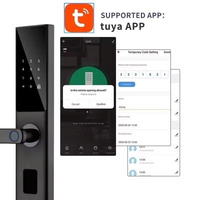 Glomarket Tuya Smart WiFi Digital Door Lock Code RFID IC-Karte Smartphone App Freischalten Biometrische Fingerabdrücke Smart Lock
