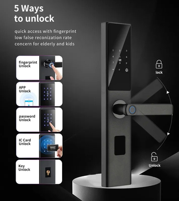 Glomarket Tuya Smart WiFi Digital Door Lock Code RFID IC-Karte Smartphone App Freischalten Biometrische Fingerabdrücke Smart Lock
