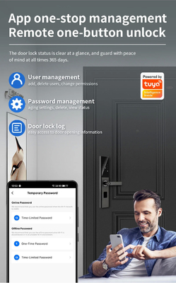 Glomarket Tuya Smart WiFi Digital Door Lock Code RFID IC-Karte Smartphone App Freischalten Biometrische Fingerabdrücke Smart Lock