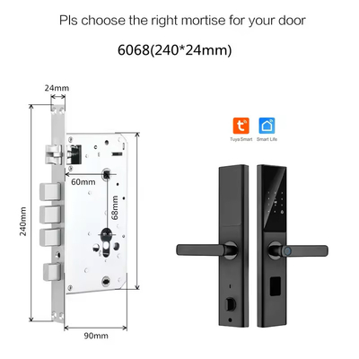 Glomarket Tuya Smart WiFi Digital Door Lock Code RFID IC-Karte Smartphone App Freischalten Biometrische Fingerabdrücke Smart Lock
