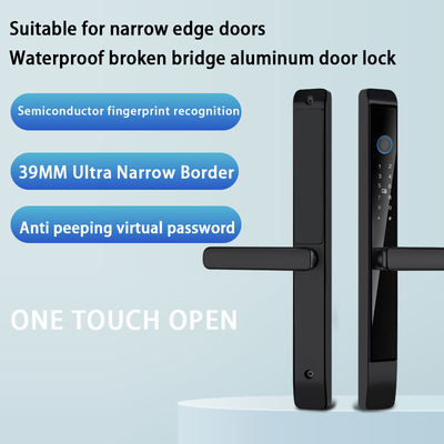 Glomarket Outdoor Aluminium Schiebetürschloss Digitaler Griff Elektronischer Ttlock Fingerabdruck Tuya Wasserdichte intelligente Schlösser