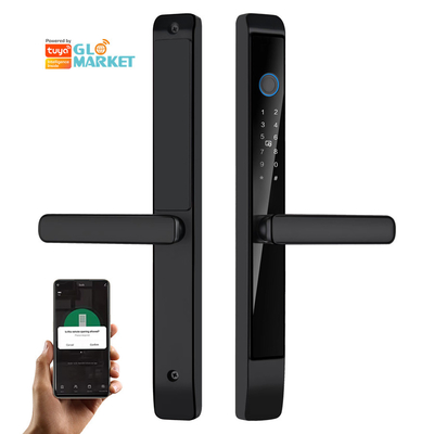 Glomarket Outdoor Aluminium Schiebetürschloss Digitaler Griff Elektronischer Ttlock Fingerabdruck Tuya Wasserdichte intelligente Schlösser