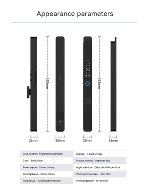 Glomarket Sicherheit Cerradura Intelligente Sicherheit Zuhause Automatische elektrische WLAN Fingerabdruck Digital Tuya Smart Door Lock