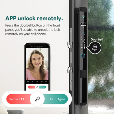 Glomarket Tuya 3d Face Cerradura Intelligente Automatische elektrische WLAN-Kamera Fingerabdruck Digitales intelligentes Türschloss
