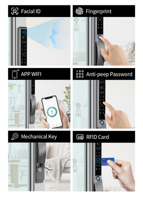 Glomarket Outdoor Elektrische Schlüssellose 3D-Gesichtserkennung Tuya Digitale Passwortkarte Türschloss Wasserdicht Fingerabdruck Smart Lock