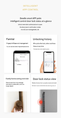 Glomarket 3D Gesichtserkennung Tuya Wifi Aluminium Schiebetürschloss Wasserdicht Fingerabdruck Smart Digital Schloss Glas Türschloss