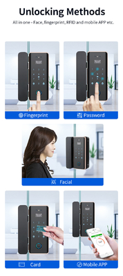 Glomarket Wifi Tuya App Fernbedienung Smart Fingerabdruck Glas Tür Schließung Karte Passwort Gesichtsschließung Schiebetür