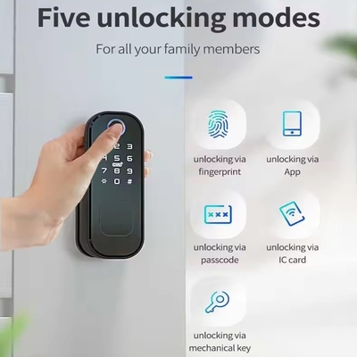 Glomarket Smart Home Wasserdichtes Smart Electric Rim Lock mit Tuya APP Steuerung WIFI Außentor Tür Fingerabdruck Smart Lock