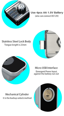 Glomarket Apartment Tuya Smart Door Lock Anti-Diebstahl Digital Passwort Ttlock App Control Gate Doppel Smart Rim Fingerabdruck Schloss