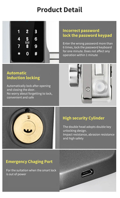 Glomarket Tuya Wasserdichtes digitales TTLock Fernschließen Doppelseitiges Fingerabdruck-Smart Lock